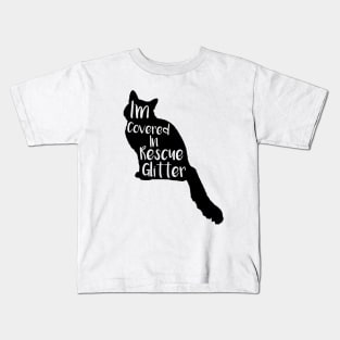 Rescue Cat Covered in Glitter Fur Hair Kids T-Shirt